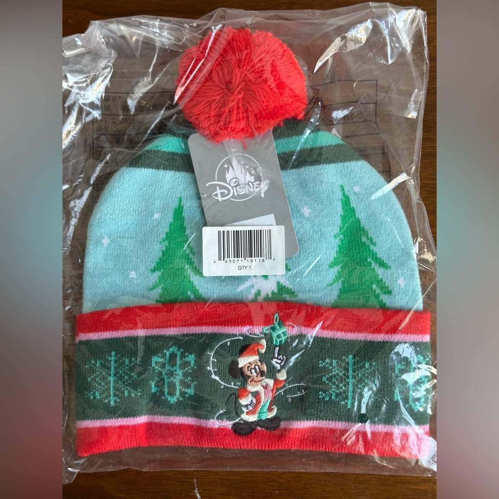 Disney Parks Mickey Mouse Holiday Christmas Knit Hat For Kids -Nwt